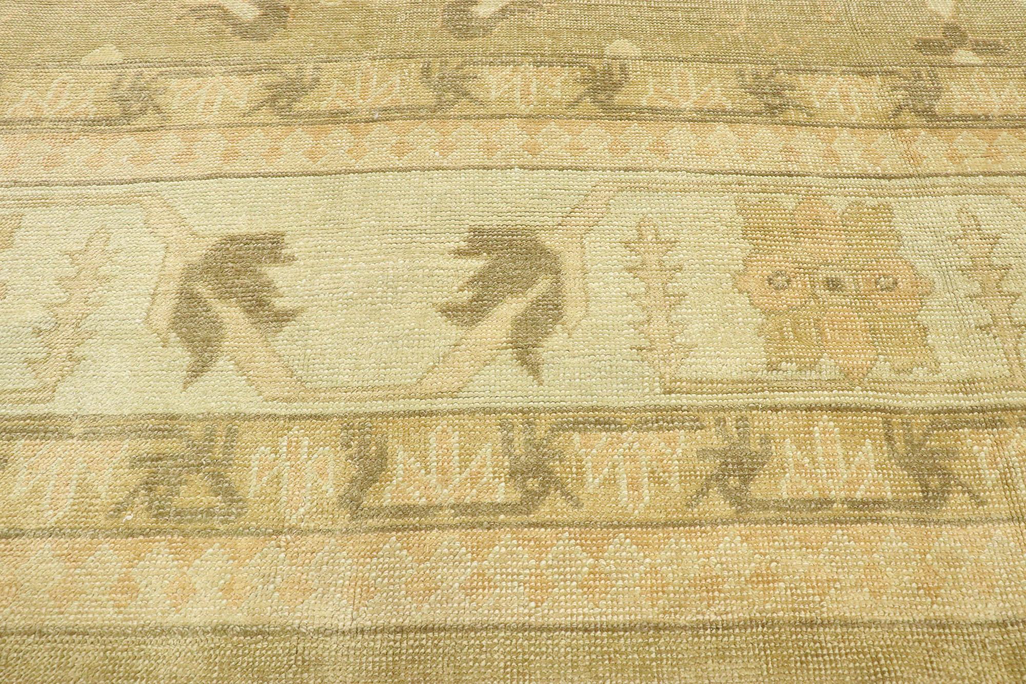New Contemporary Turkish Oushak Rug with Transitional Style in Neutral Colors In New Condition For Sale In Dallas, TX
