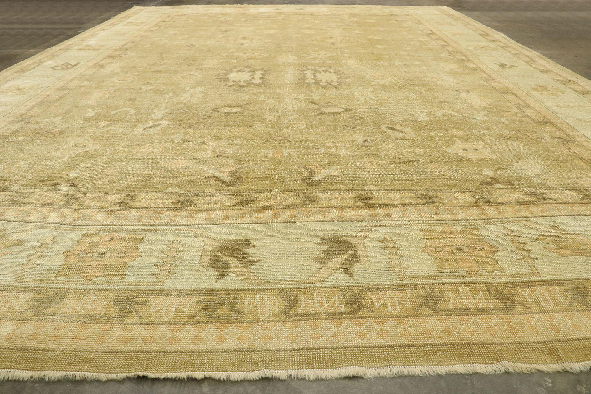 New Contemporary Turkish Oushak Rug with Transitional Style in Neutral Colors For Sale 2