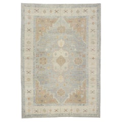 New Contemporary Turkish Oushak Rug with Transitional Tribal Style