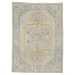 New Contemporary Turkish Oushak Rug with Transitional Tribal Style