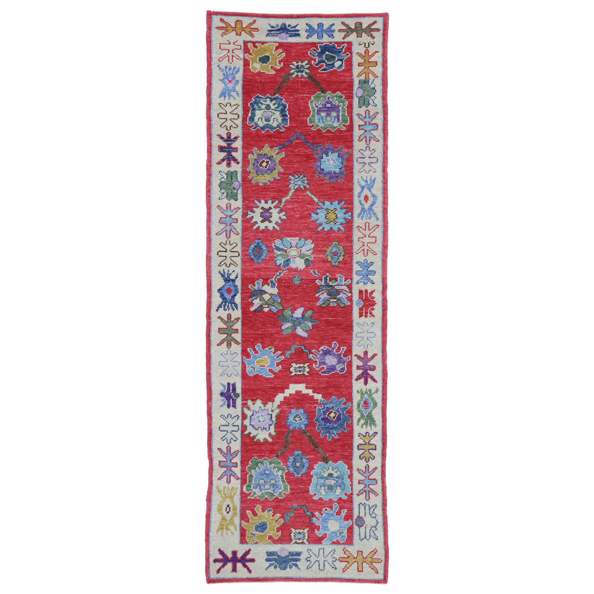 New Contemporary Turkish Oushak Runner with Modern Nautical Style For Sale