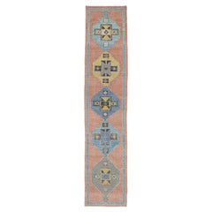 New Contemporary Turkish Oushak Runner with Modern Mexican Style