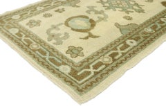 New Contemporary Turkish Oushak Runner with Modern Plantation Style