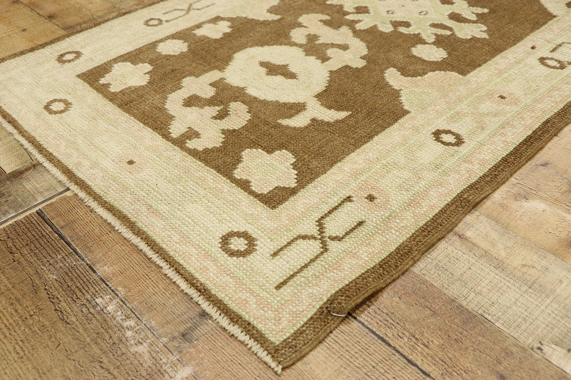 New Contemporary Turkish Oushak Runner with Modern Shaker Style For Sale 1