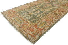 New Contemporary Turkish Oushak Runner with Modern Spanish Revival Style