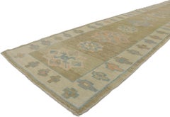 New Contemporary Turkish Oushak Runner with Modern Style