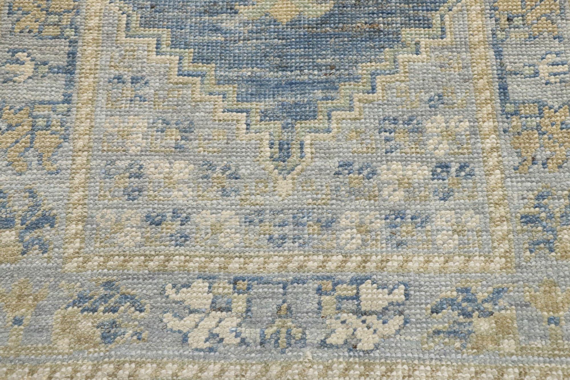 Noué à la main Nouveau tapis de couloir contemporain turc Oushak de style moderne en vente
