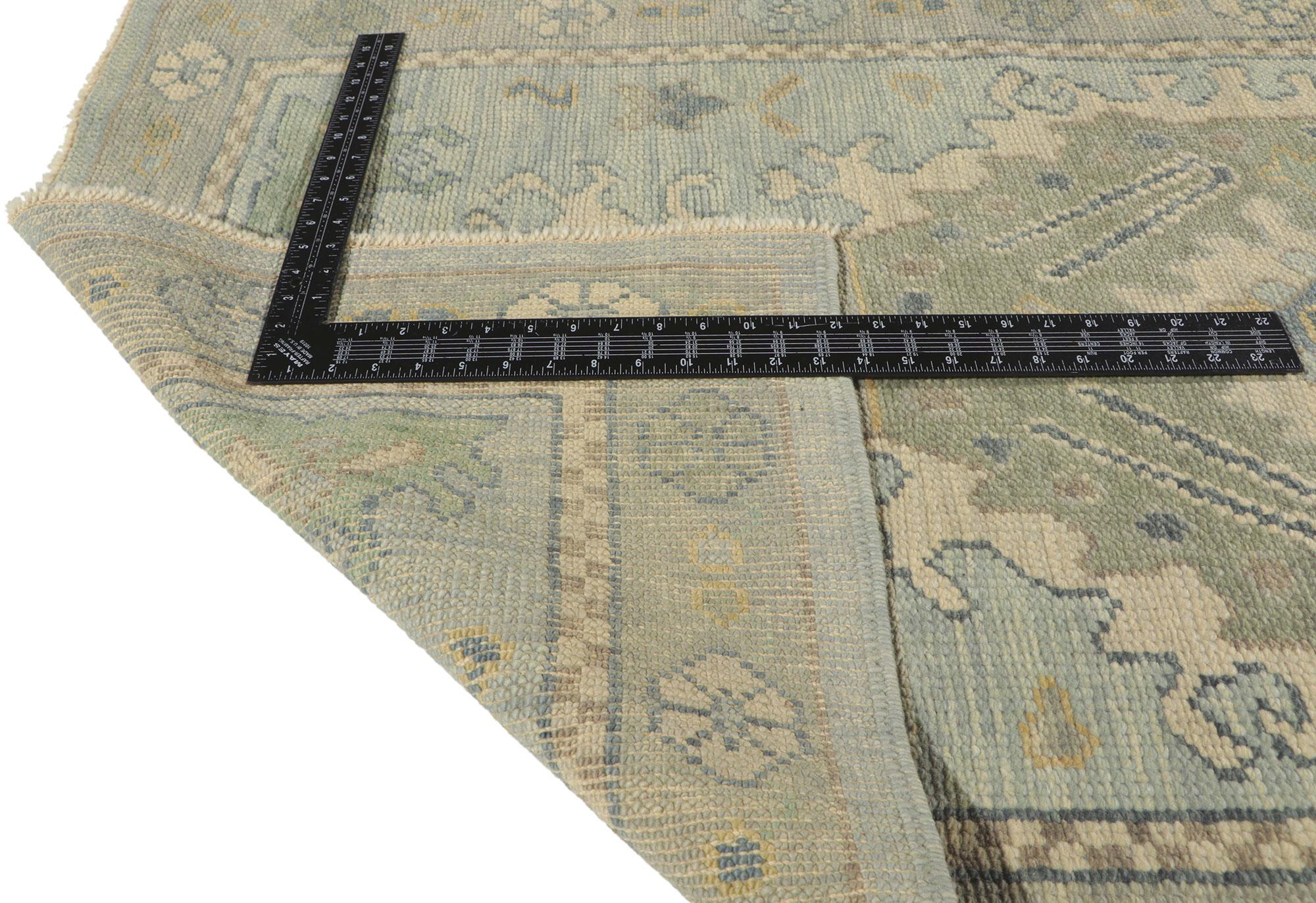 Contemporary New Turkish Oushak Runner with Modern Style For Sale