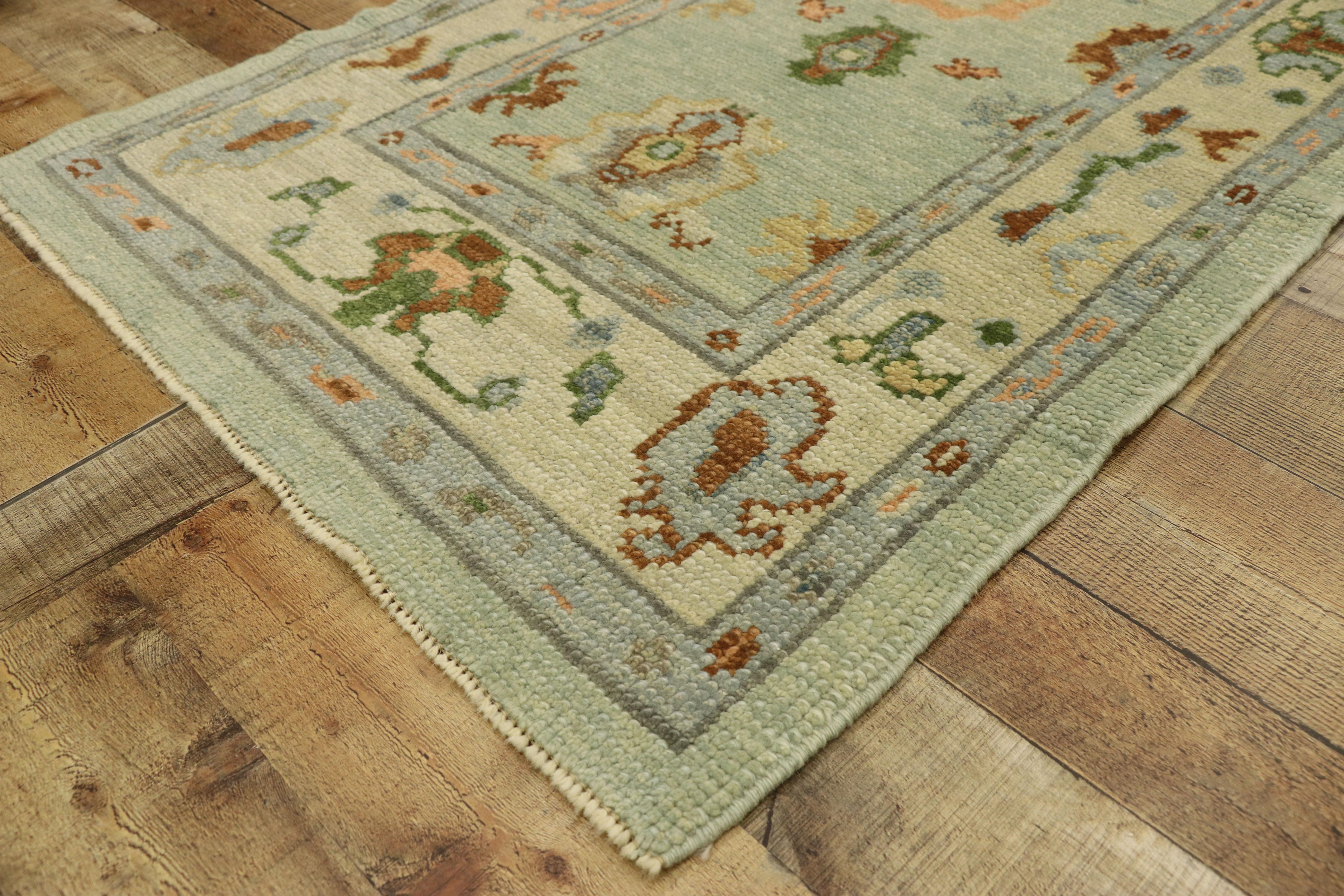 New Contemporary Turkish Oushak Runner with Modern Style 1