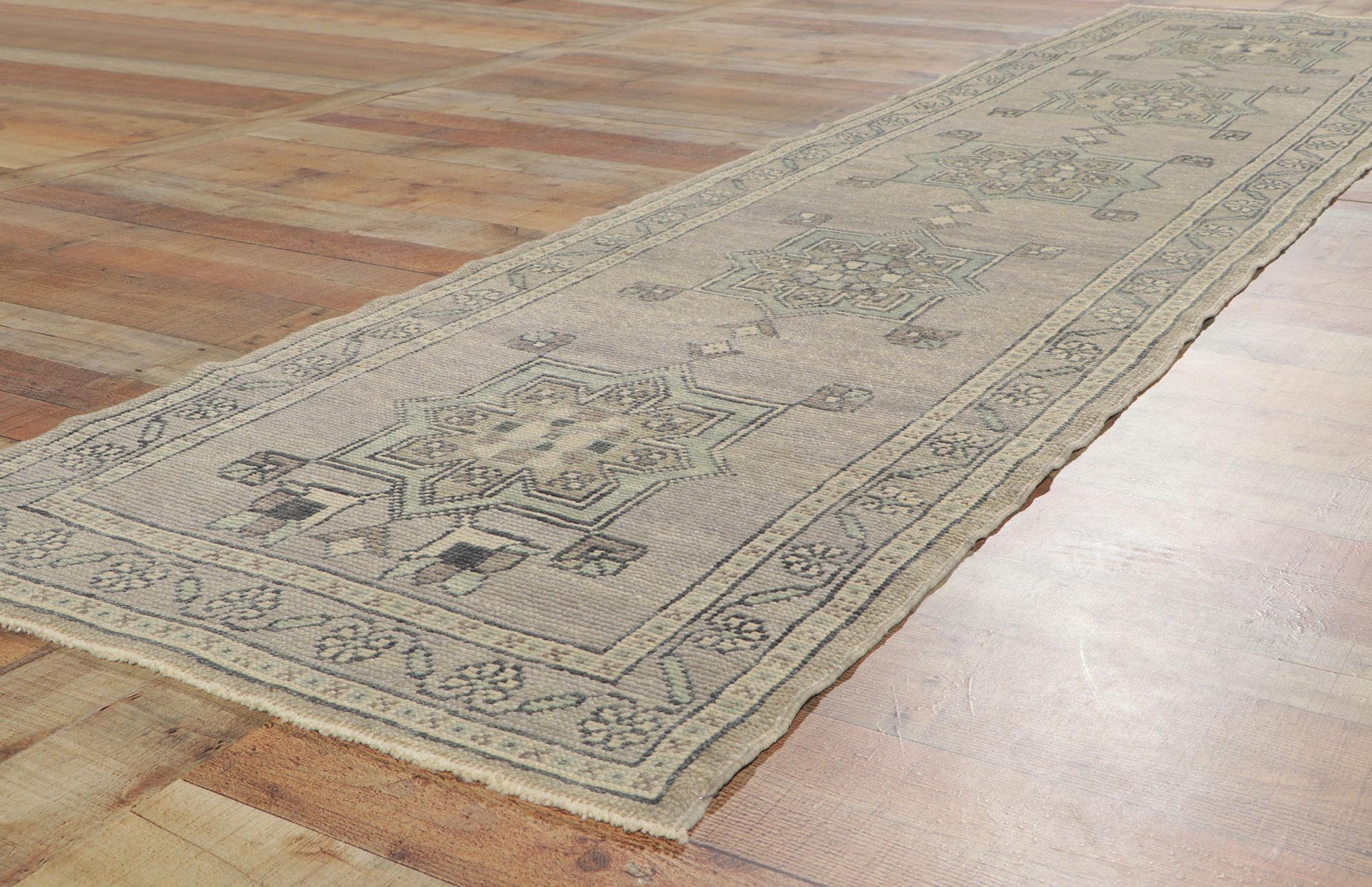 New Contemporary Turkish Oushak Runner with Modern Style For Sale 1