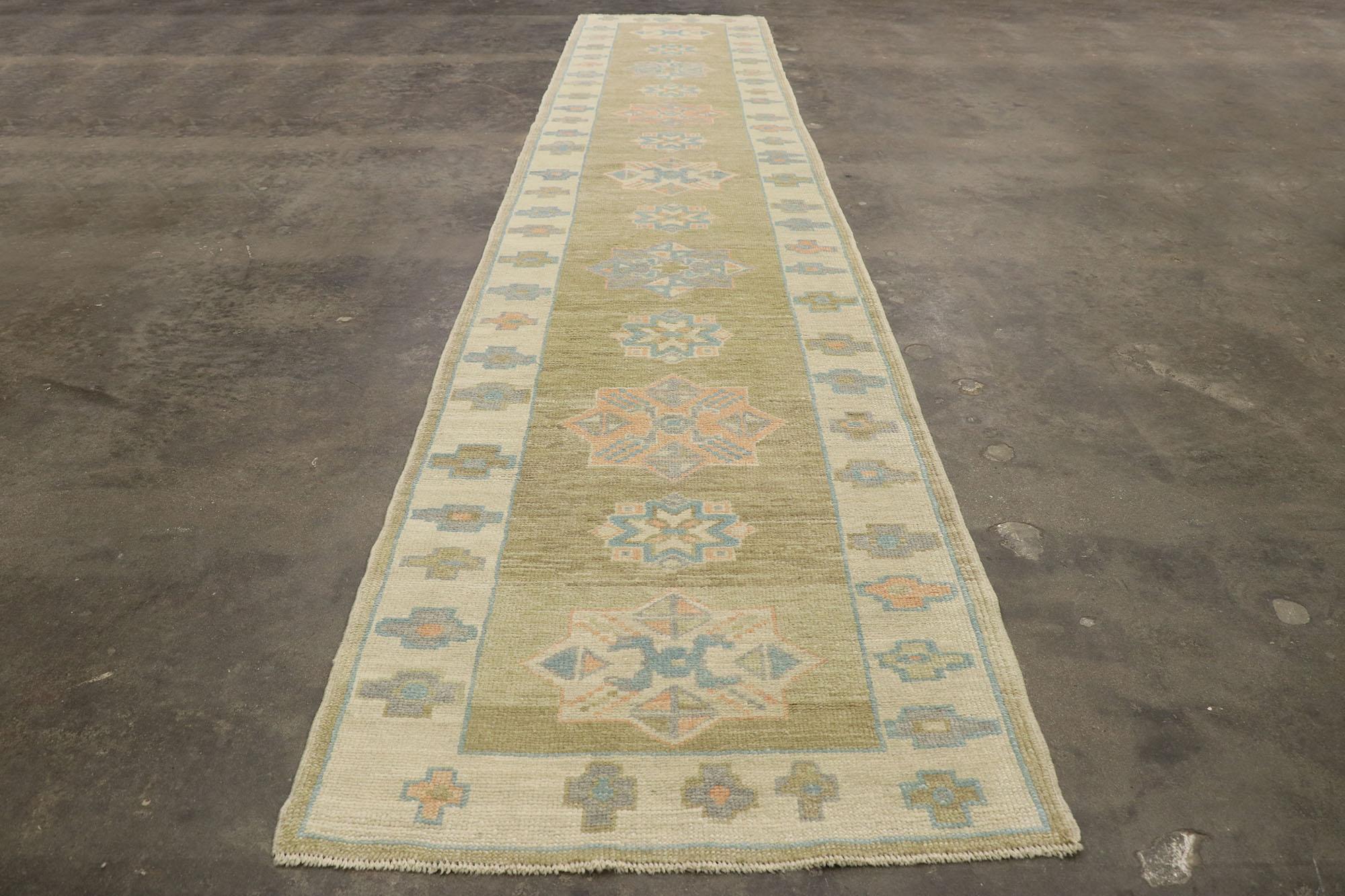 New Contemporary Turkish Oushak Runner with Modern Style For Sale 2