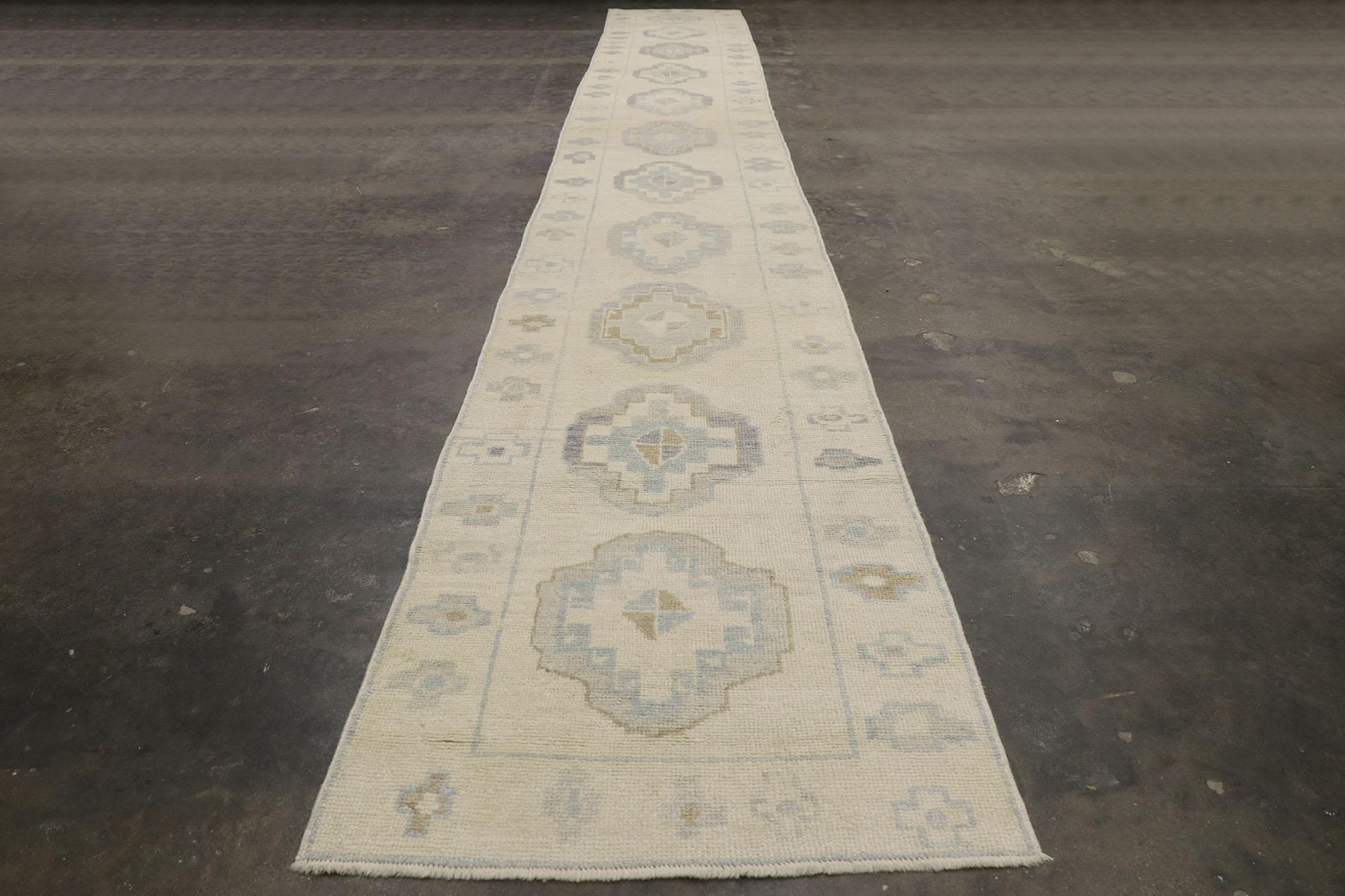 New Contemporary Turkish Oushak Runner with Modern Style For Sale 2