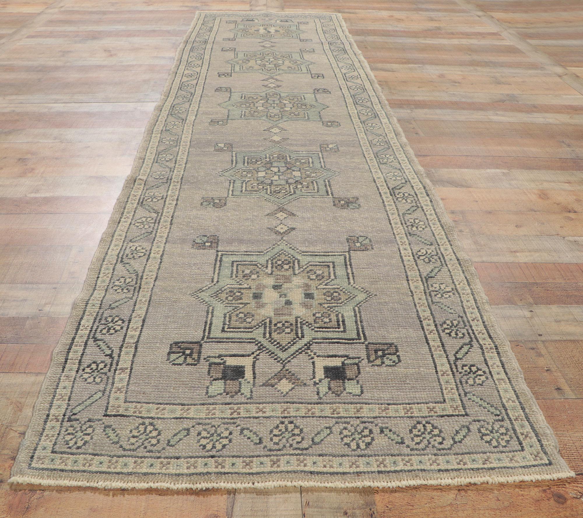 New Contemporary Turkish Oushak Runner with Modern Style For Sale 2