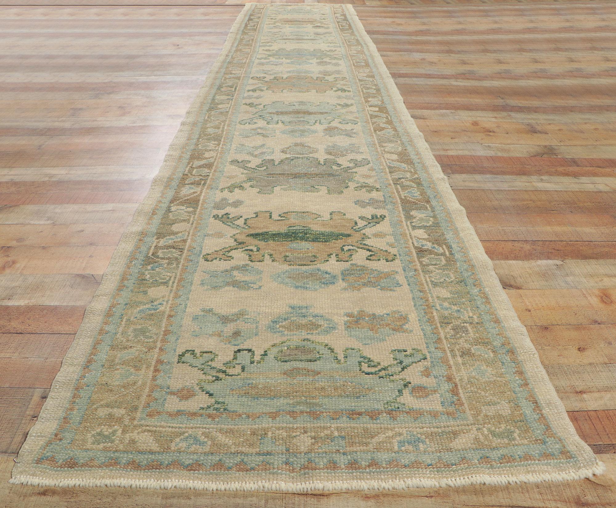 New Contemporary Turkish Oushak Runner with Modern Style For Sale 2