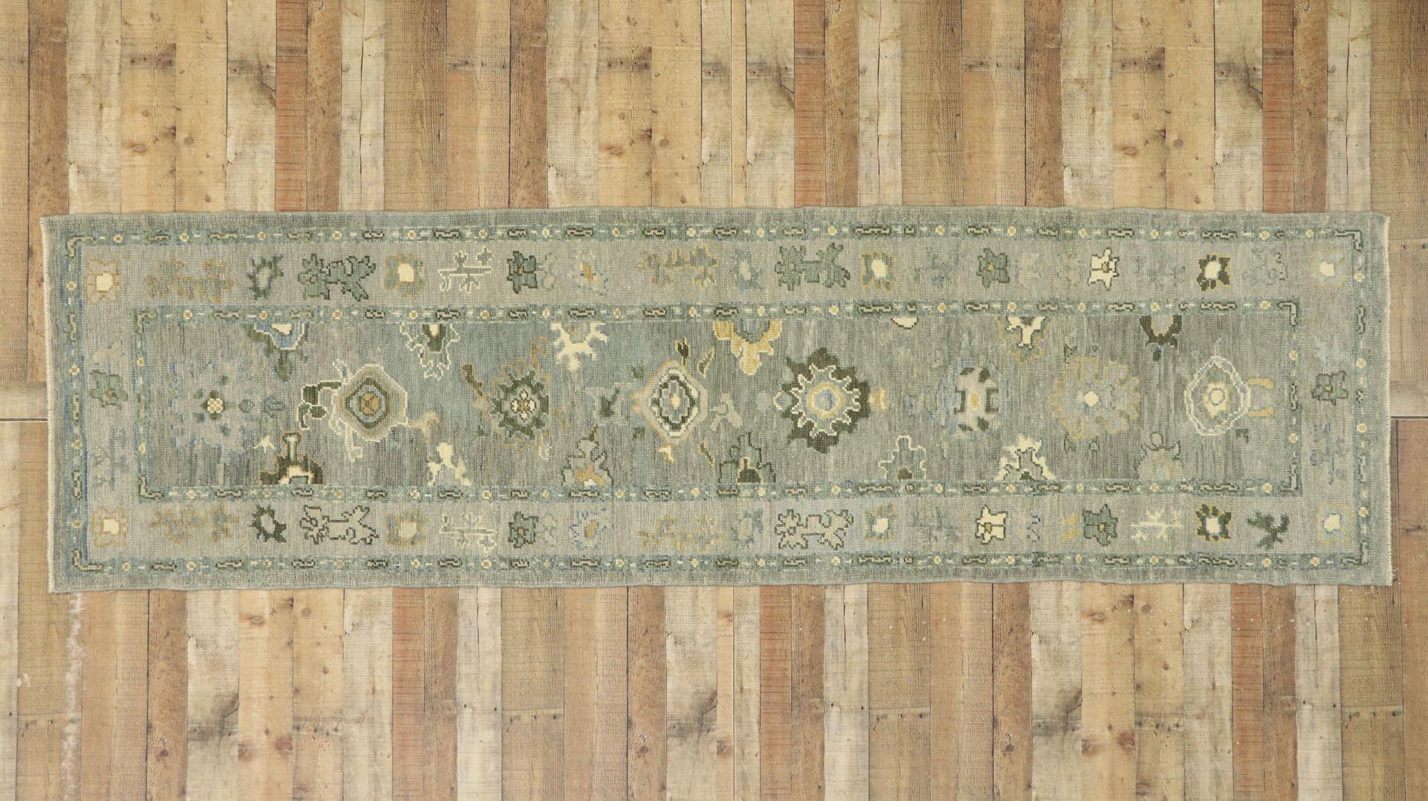 New Contemporary Turkish Oushak Runner with Modern Style For Sale 3