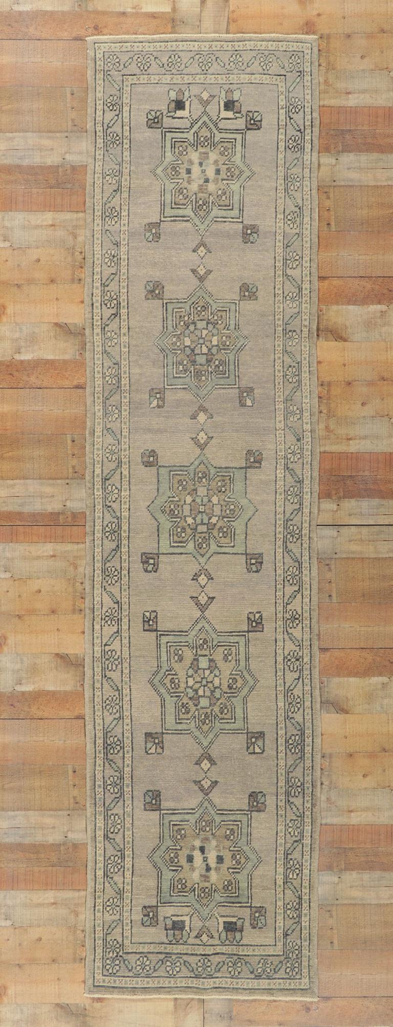 New Contemporary Turkish Oushak Runner with Modern Style For Sale 3