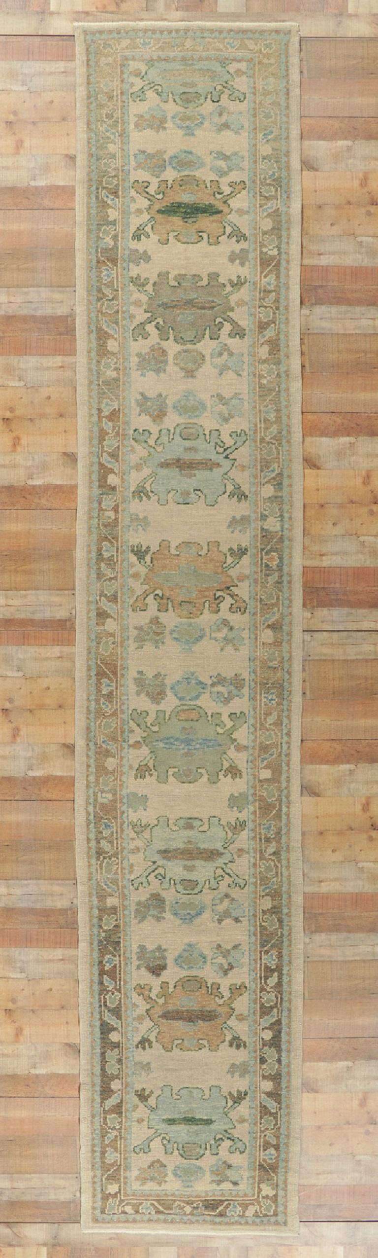New Contemporary Turkish Oushak Runner with Modern Style For Sale 3