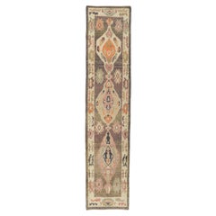 Modern Oushak Turkish Runner, Contemporary Elegance Meets Earthy Chic