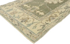 New Contemporary Turkish Oushak Runner with Modern Transitional Style
