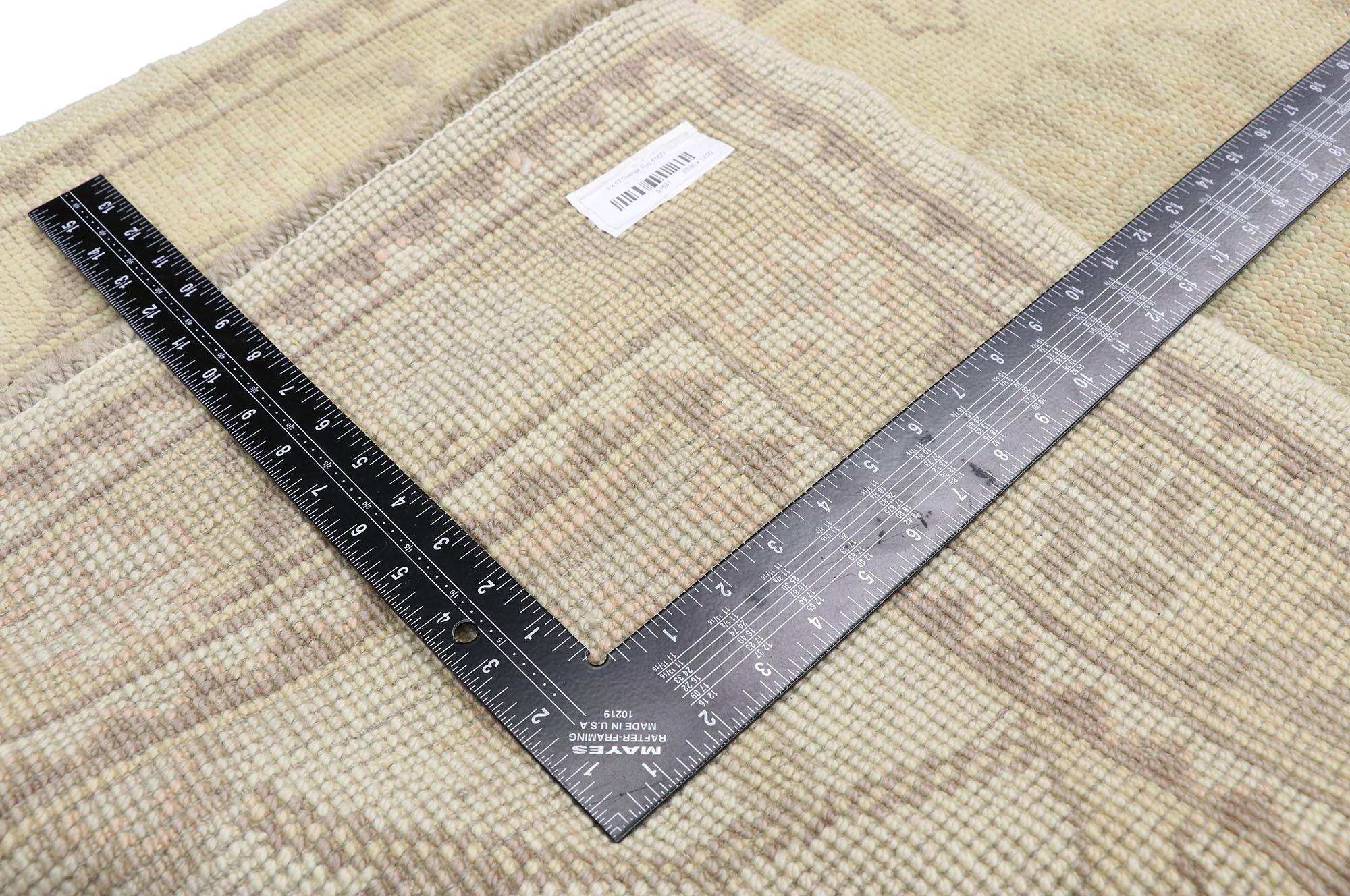 Wool New Contemporary Turkish Oushak Runner with Modern Transitional Style For Sale