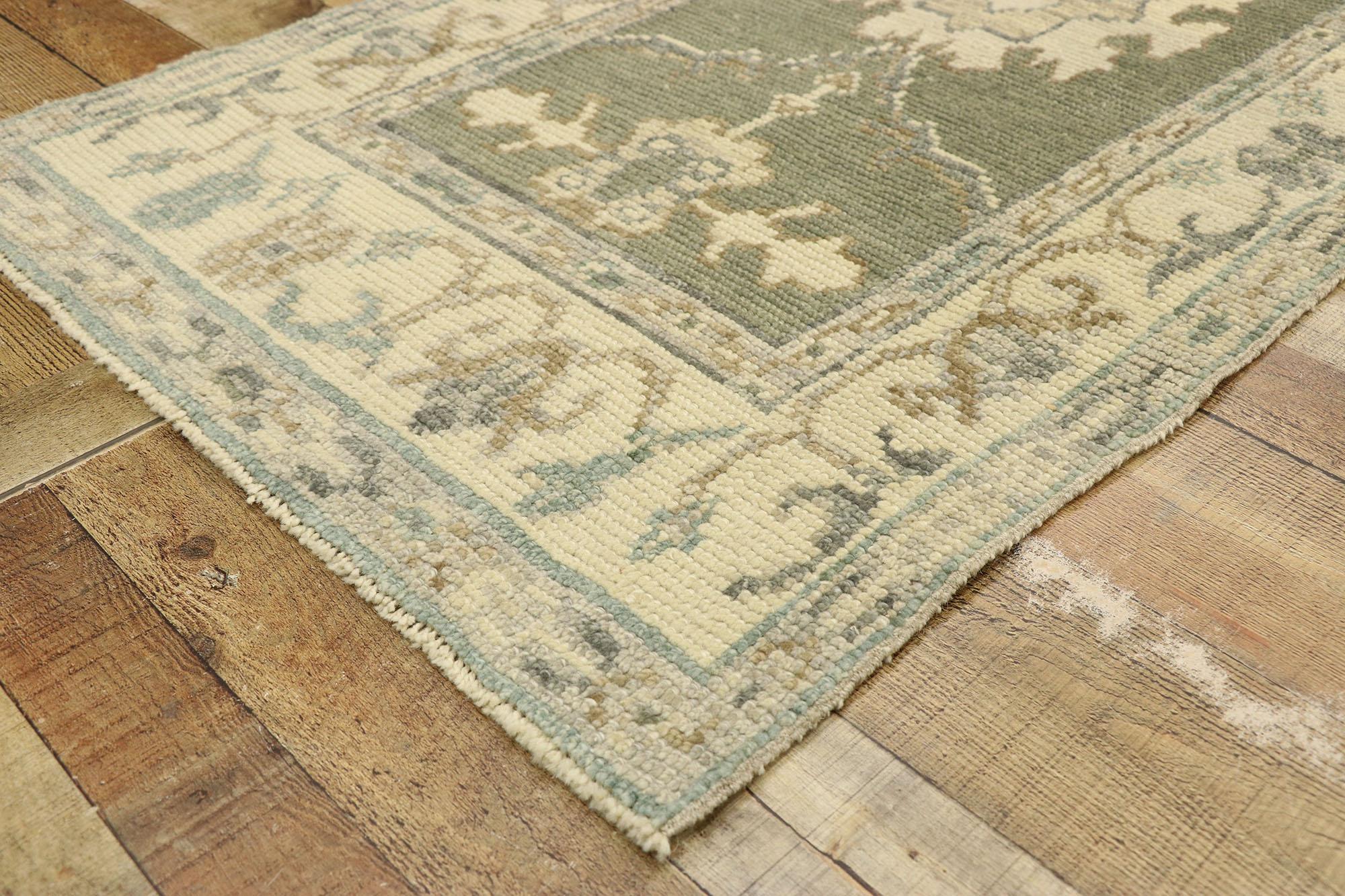 New Contemporary Turkish Oushak Runner with Modern Transitional Style For Sale 1