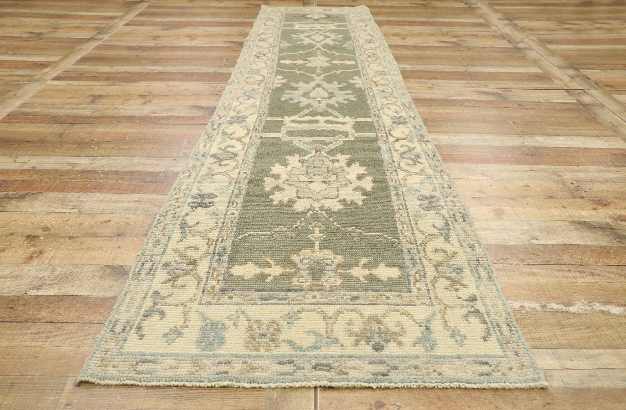 New Contemporary Turkish Oushak Runner with Modern Transitional Style For Sale 2