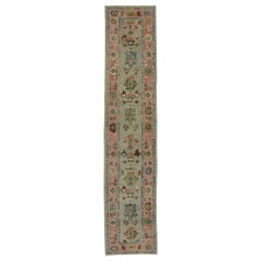 New Contemporary Turkish Oushak Runner with Modern Transitional Style