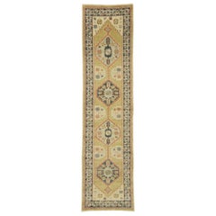 New Contemporary Turkish Oushak Runner with Modern Tribal Style