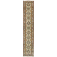 New Contemporary Turkish Oushak Runner with Transitional Modern Style