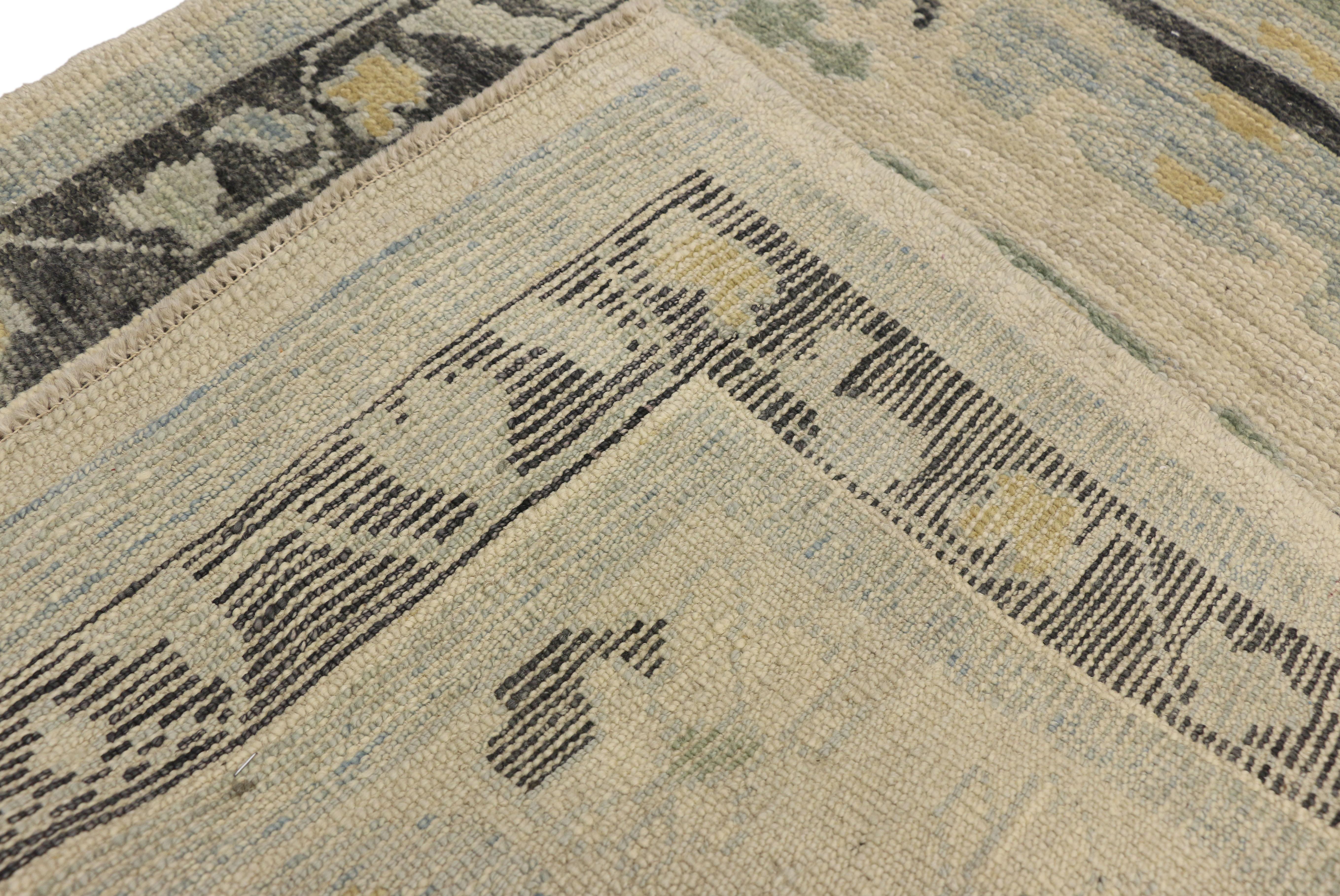 New Contemporary Turkish Oushak Runner with Transitional Style 2