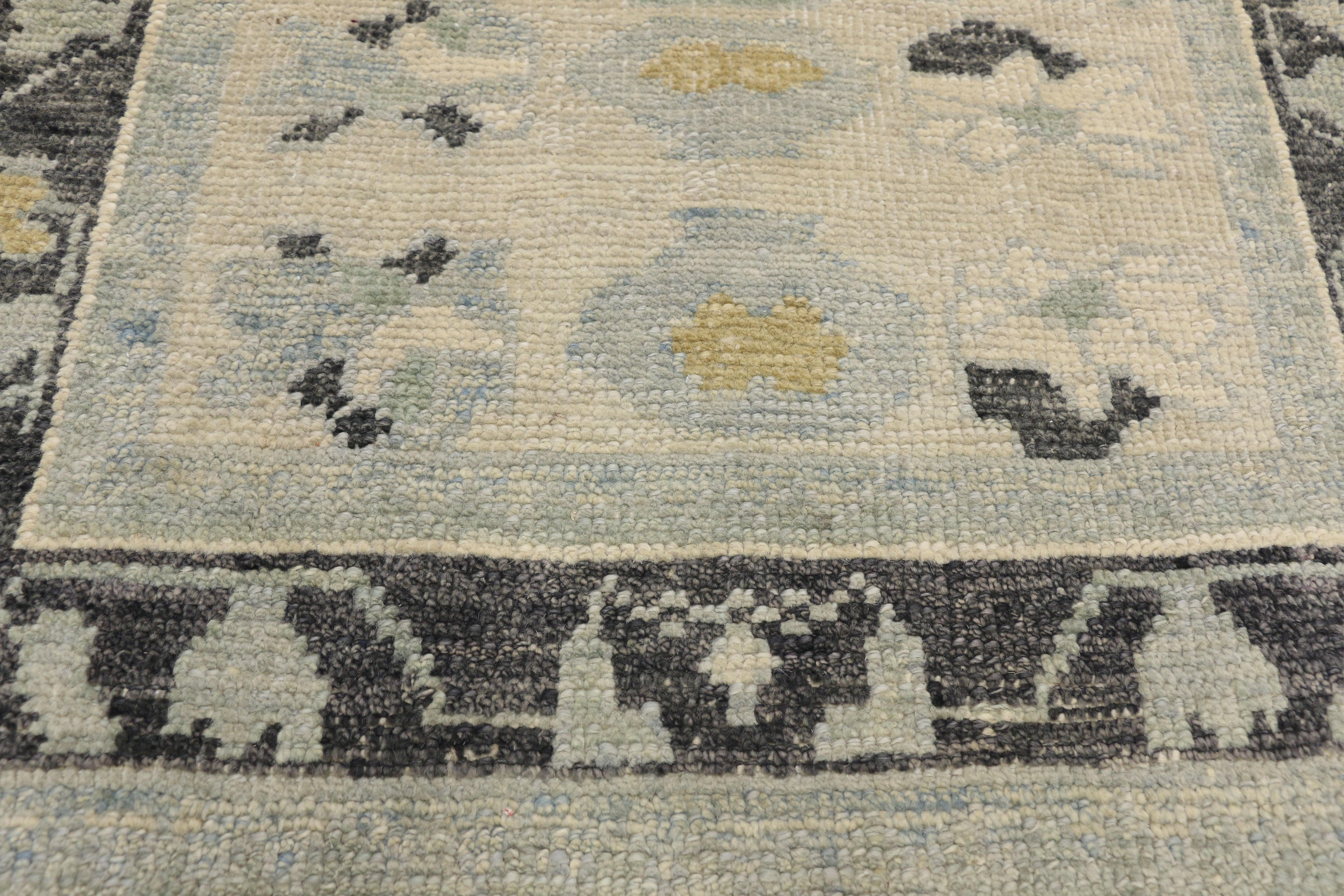 New Contemporary Turkish Oushak Runner with Transitional Style 1