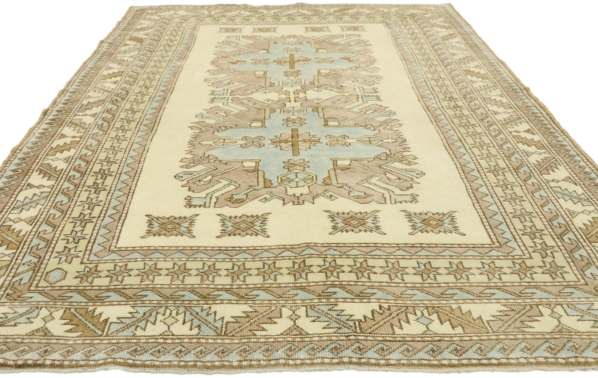 Hand-Knotted New Contemporary Turkish Rug with Caucasian Kazak Eagle Design and Modern Style For Sale