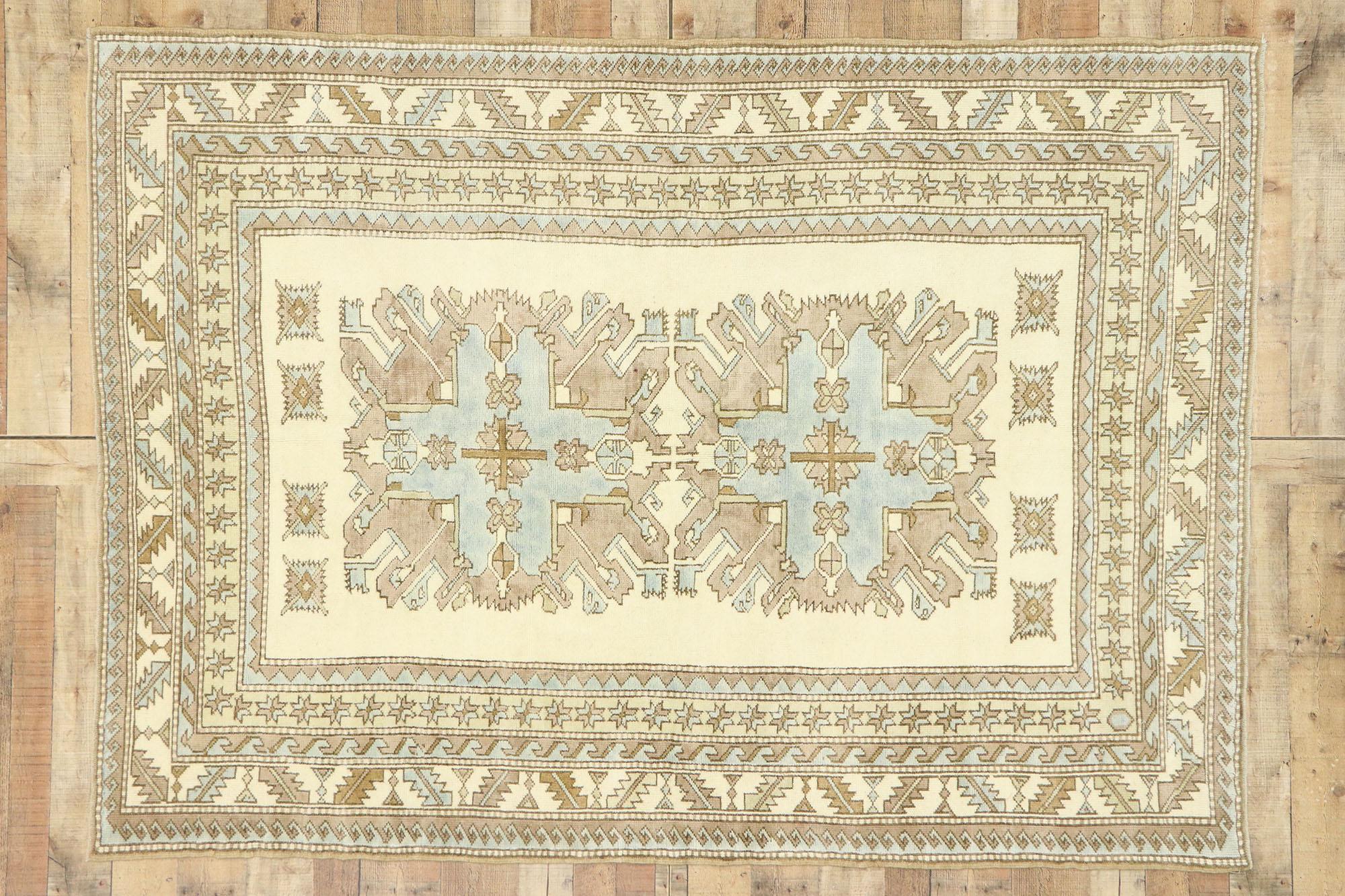 New Contemporary Turkish Rug with Caucasian Kazak Eagle Design and Modern Style For Sale 3