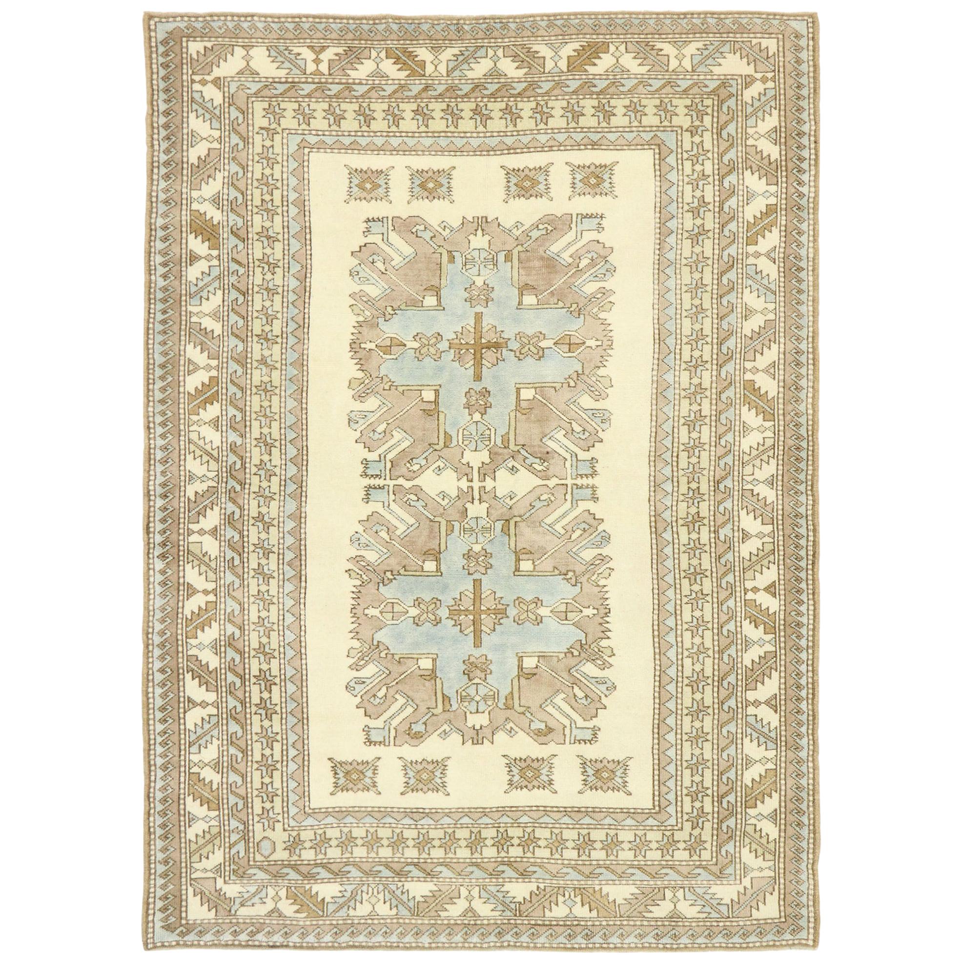 New Contemporary Turkish Rug with Caucasian Kazak Eagle Design and Modern Style For Sale