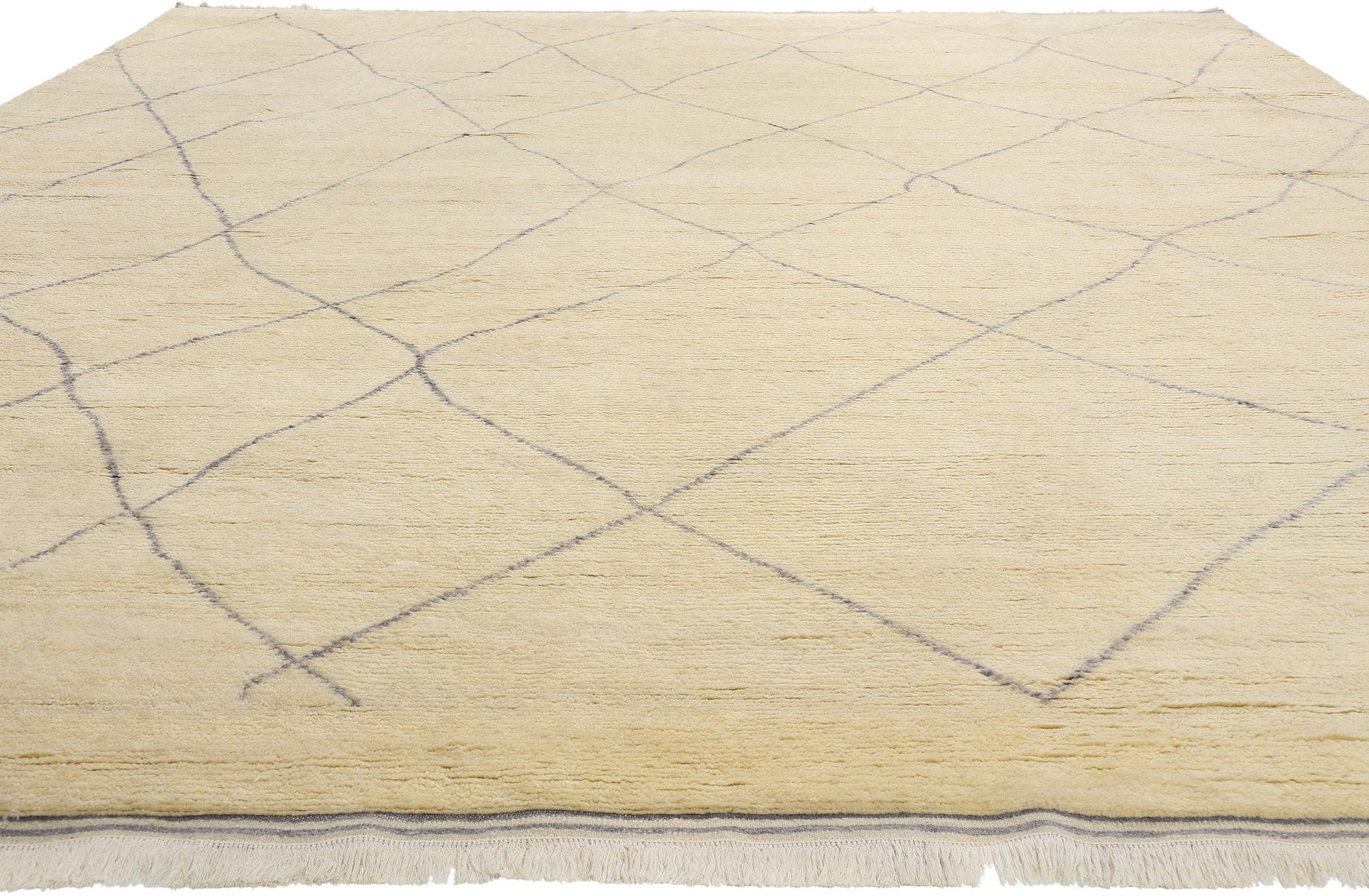 Nueva Alfombra Contemporánea Wabi-Sabi de Lana Marroquí, 11'11 x 14'10 Moderno orgánico en venta