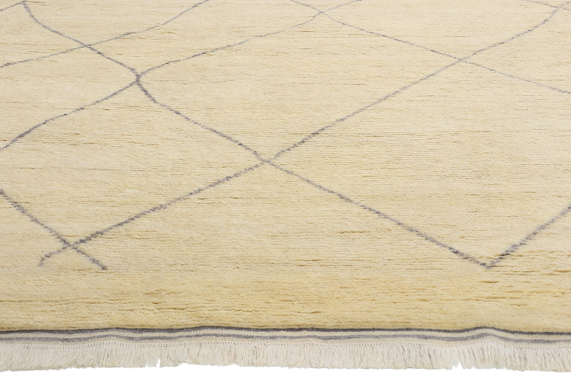 Nueva Alfombra Contemporánea Wabi-Sabi de Lana Marroquí, 11'11 x 14'10 Indio en venta