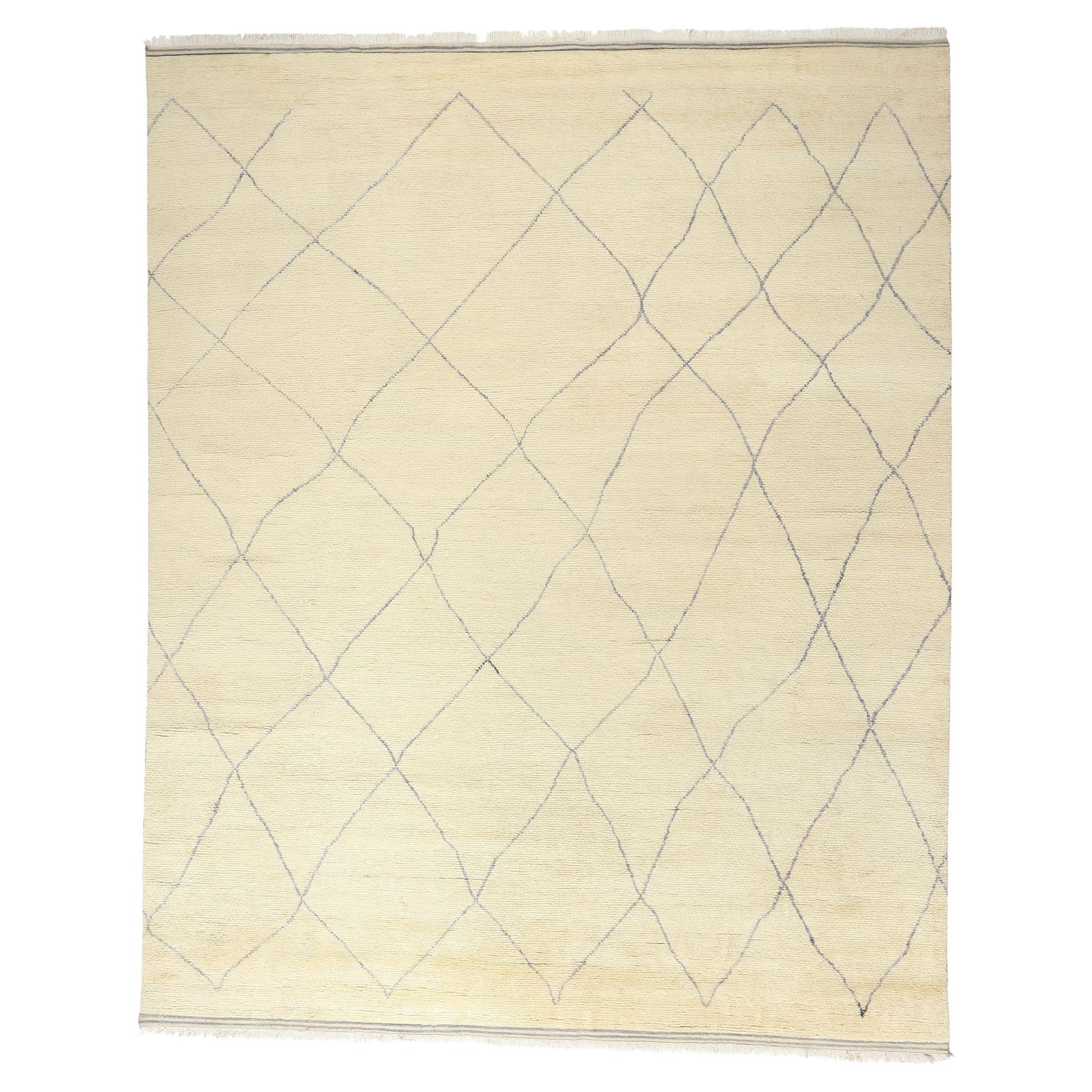New Contemporary Wabi-Sabi Moroccan Wool Rug, 11'11 x 14'10