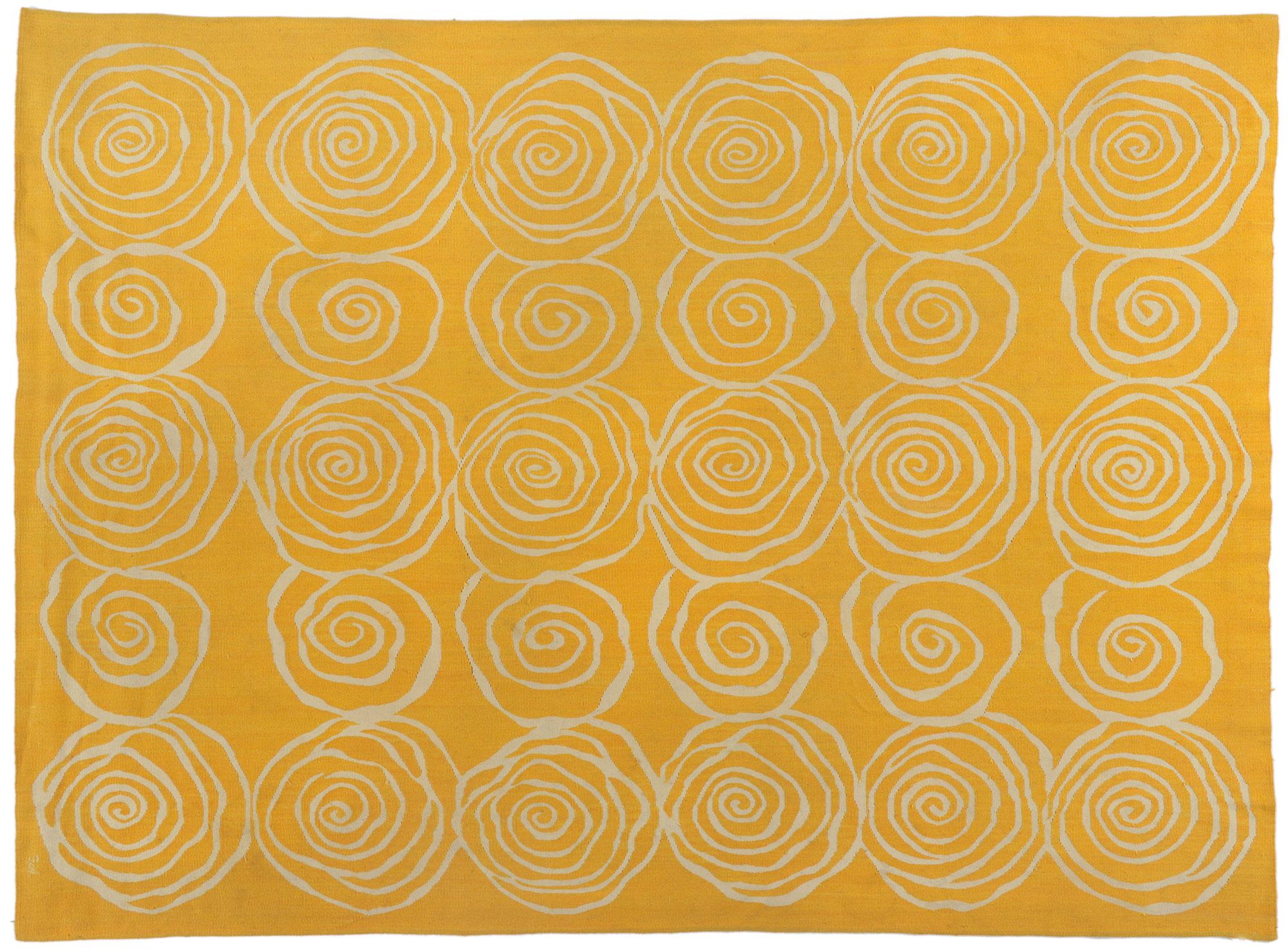 Nueva Alfombra Kilim Amarilla Contemporánea en venta 2