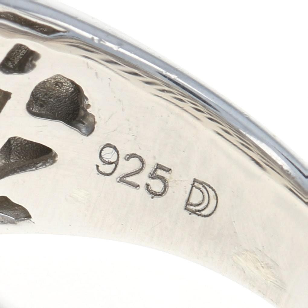 For Sale:  New Contoured Diamond Ring, Sterling Silver 6 3/4 Animal Print Pattern .78ctw 5