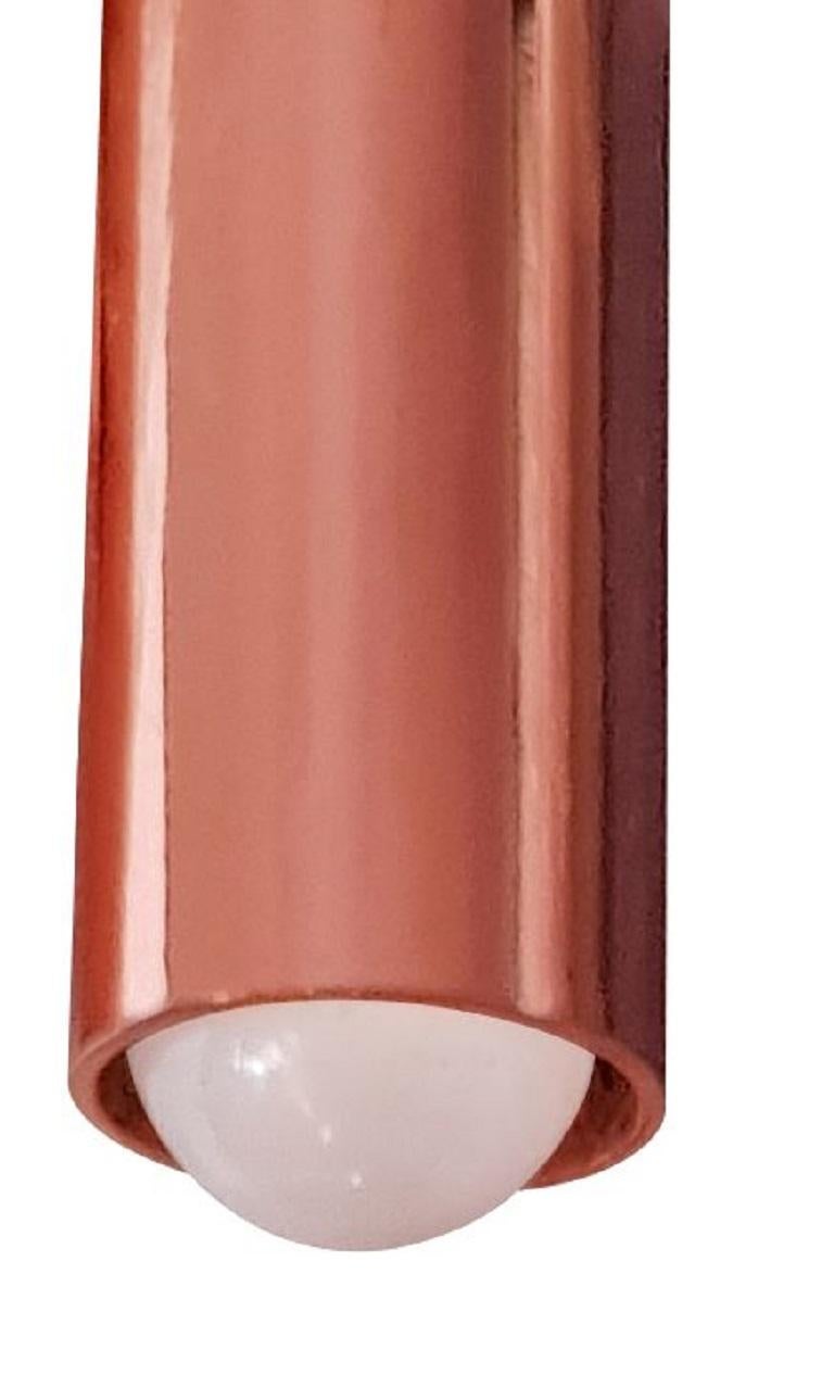 New copper hanging chandelier pendant lamp

Each tube it´s 27.55in height.
 
