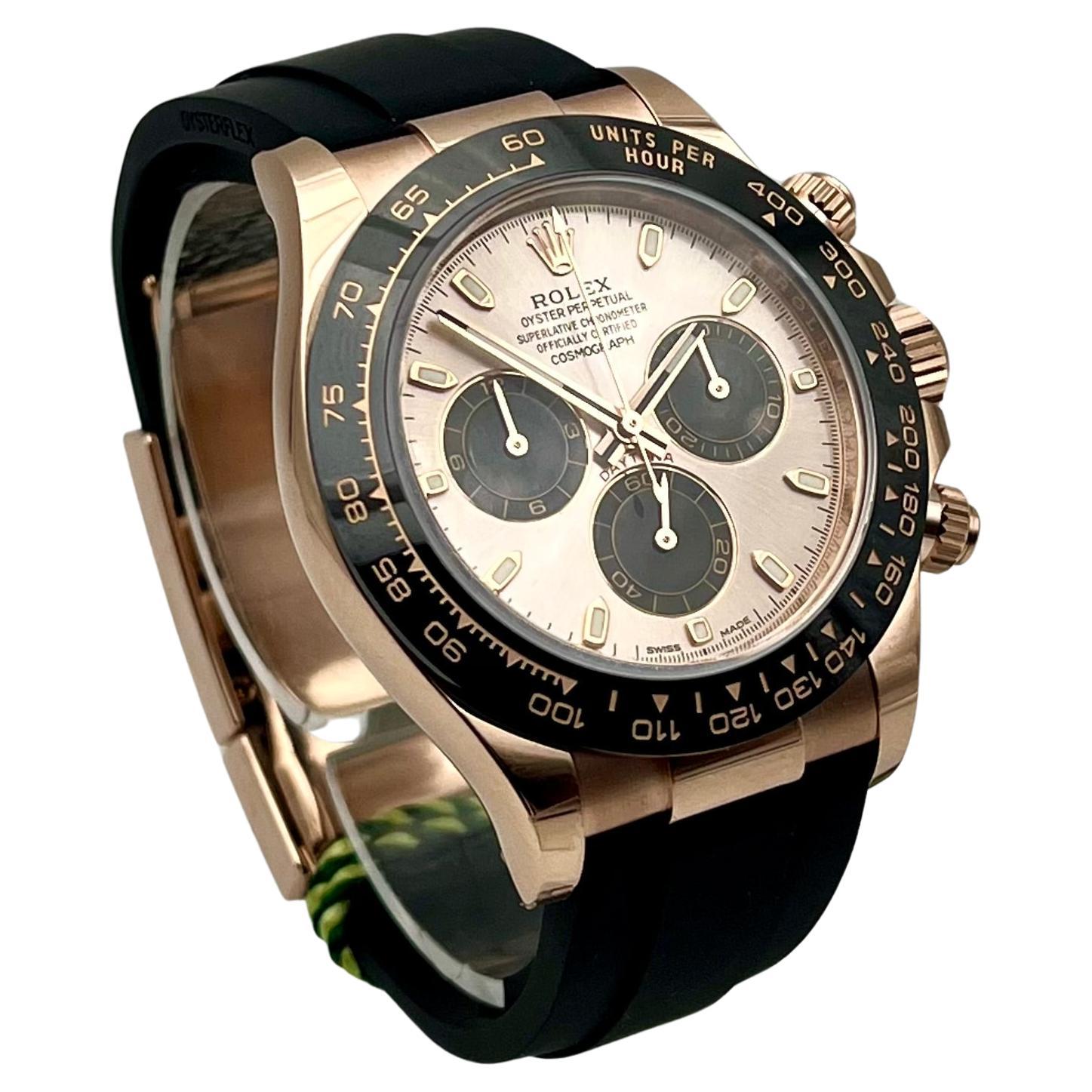 New Cosmograph Daytona in 18ct Everose gold, black, with box and papers 2023