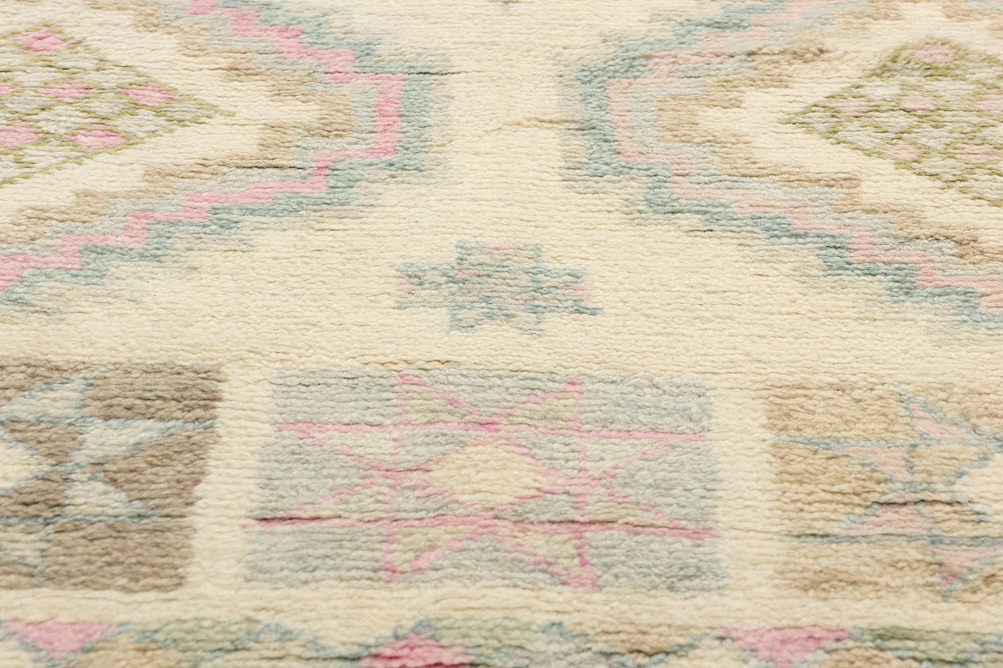 Noué à la main New Cozy Bohemian Diamond Contemporary Moroccan Area Rug (tapis marocain douillet à diamants) en vente
