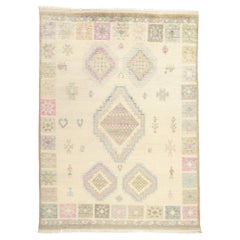 New Cozy Bohemian Diamond Contemporary Moroccan Area Rug (tapis marocain douillet à diamants)