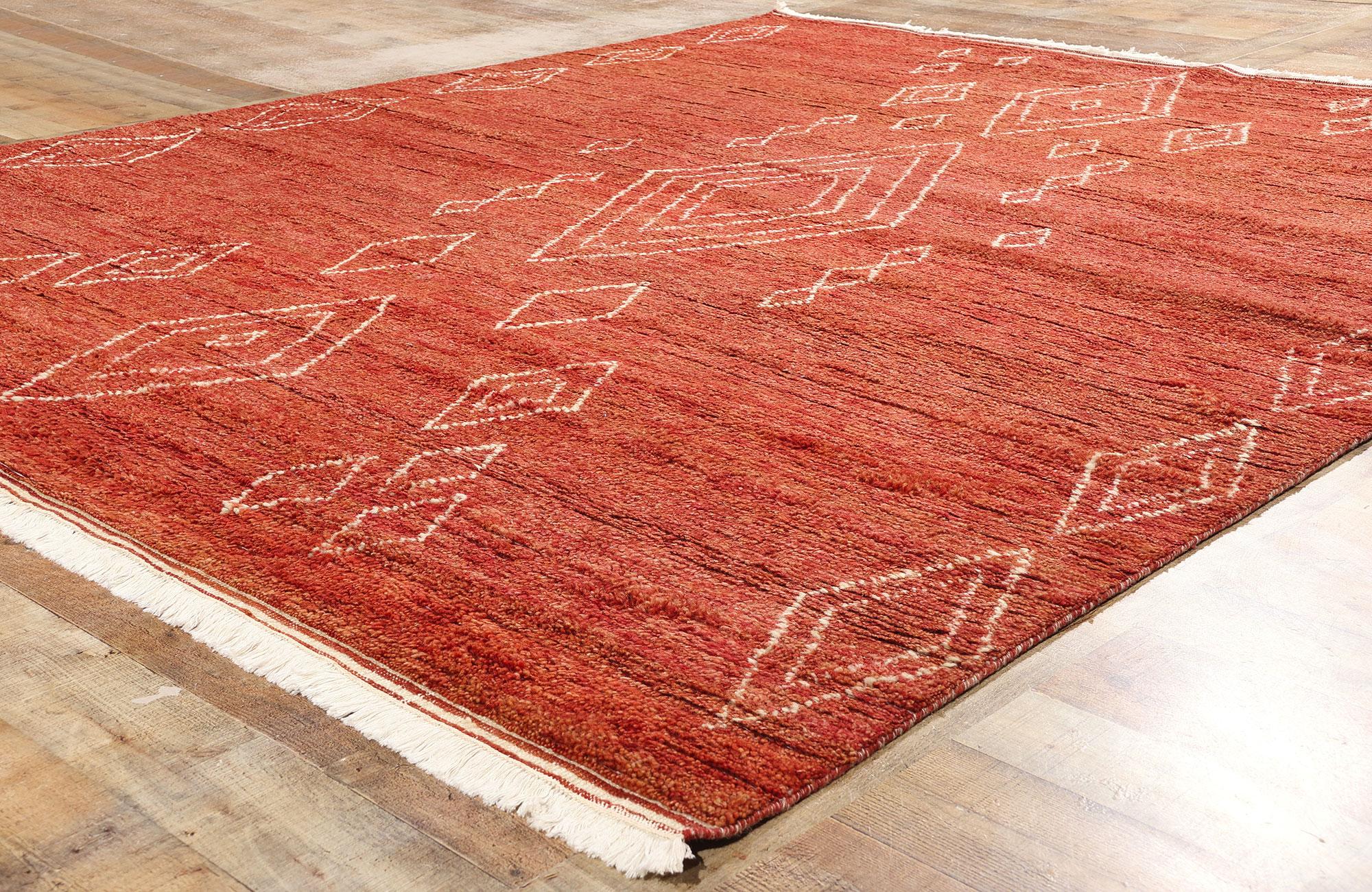 Contemporary New Crimson Desert Oasis Modern Moroccan Rug, 08'03 x 09'09 For Sale