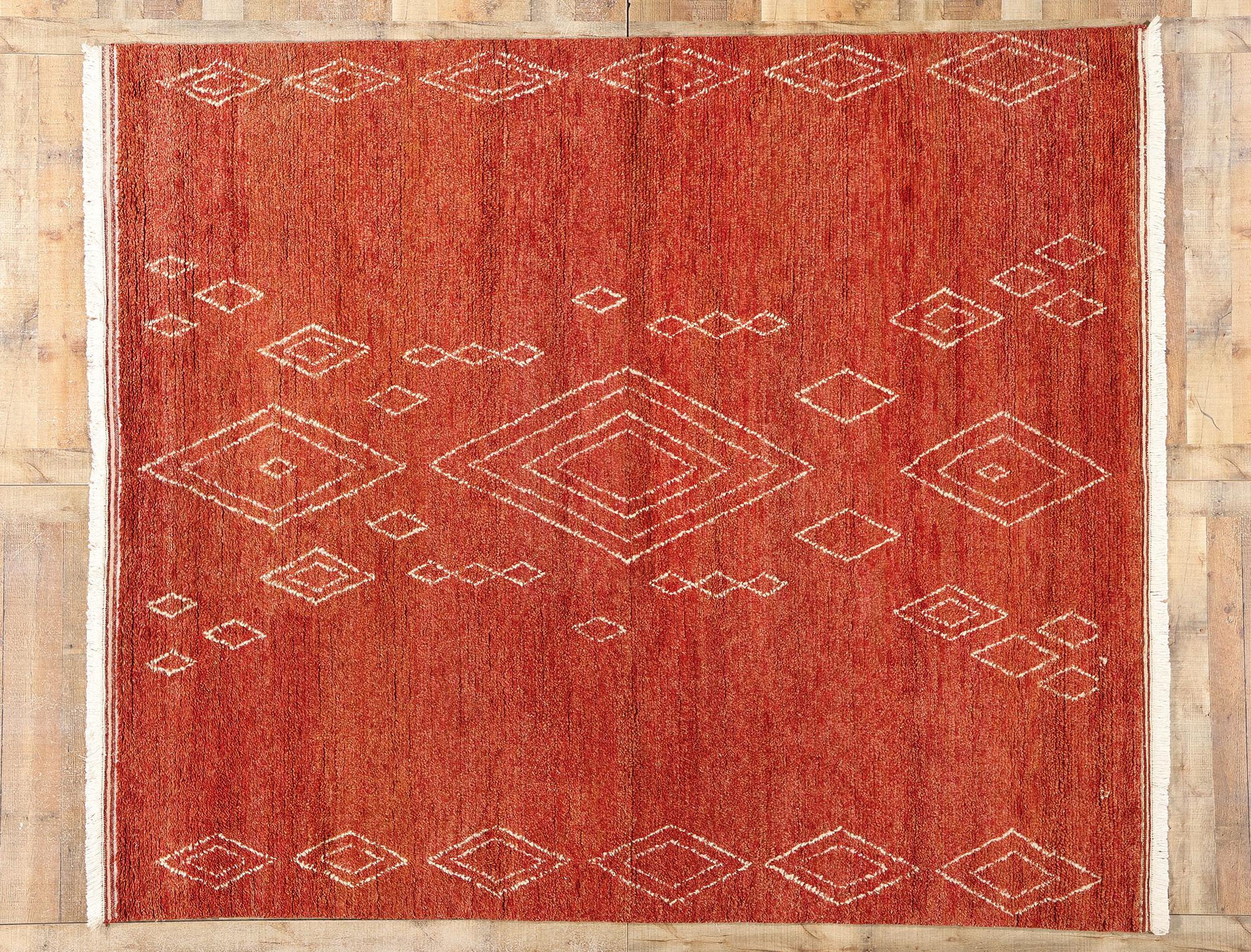 New Crimson Desert Oasis Modern Moroccan Rug, 08'03 x 09'09 For Sale 1