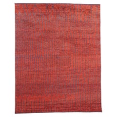 New Crimson Enchantment Contemporary Abstract Moroccan Rug