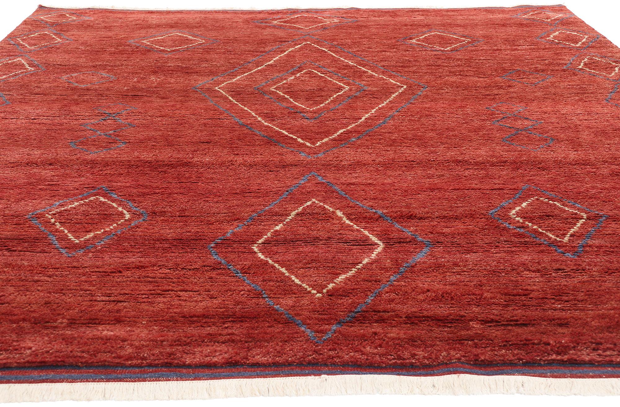 Bohème Tapis marocain rouge moderne Crimson Nomad, 08'01 x 10'00 en vente