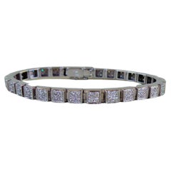 New Cube Tennis Modern White Gold 2.05K Diamonds Bracelet