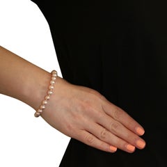 New Cultured Pearl Bracelet, 14k White Gold Knotted Strand