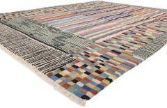Nouveau tapis marocain chromatique abstrait et de style moderne, 11'04 x 13'09